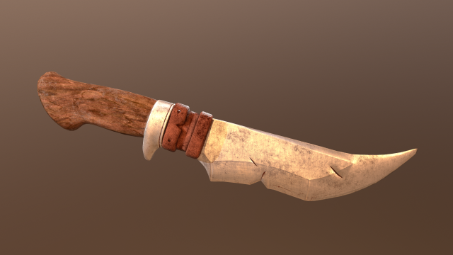 Hunting Knife 3D Model .c4d .max .obj .3ds .fbx .stl .blend 