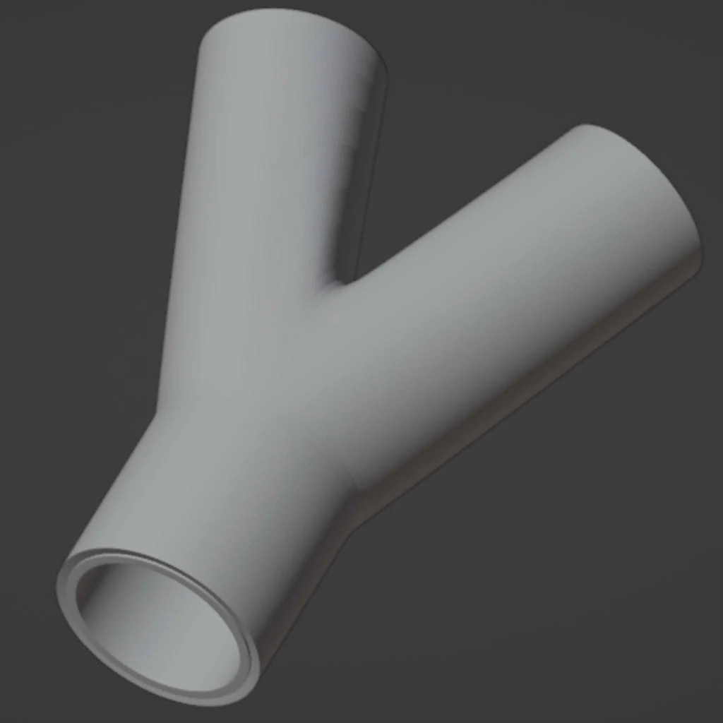 Y-branch for suction hose 3D Print Model .c4d .max .obj .3ds .fbx .stl .blend 