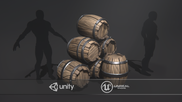wooden barrel 3D मॉडल .c4d .max .obj .3ds .fbx .stl .blend 