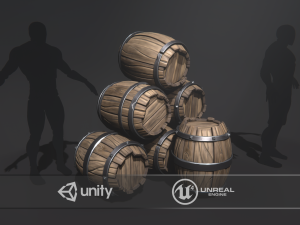 wooden barrel 3D Models