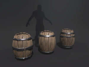 wooden barrel 3D मॉडल