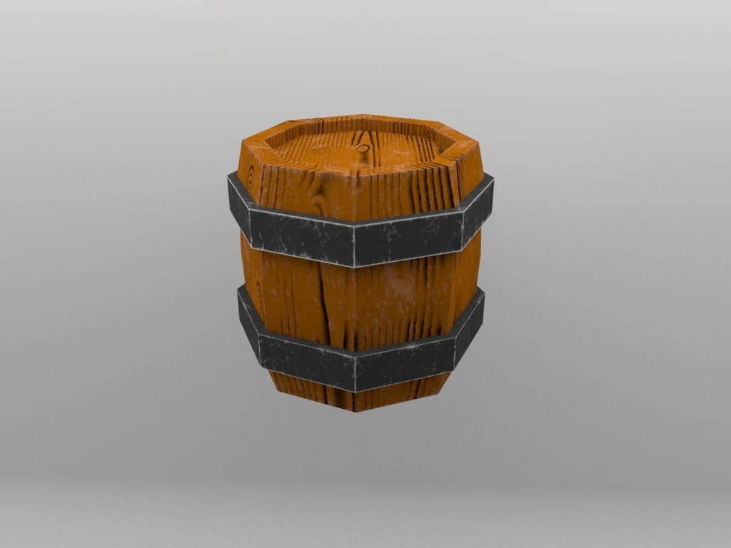 wooden barrel 3D Model .c4d .max .obj .3ds .fbx .stl .blend 