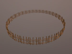 wood log fence 3D Model