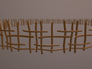wood log fence Modelo 3D