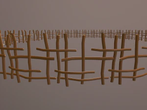 wood log fence 3D Model