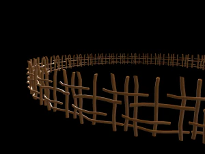 wood log fence 3D Model