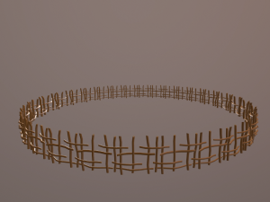 wood log fence Modelo 3D