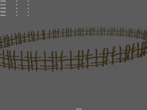 wood log fence 3D Model
