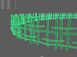 wood log fence 3D Model