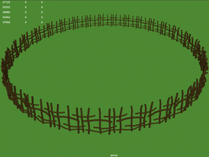 wood log fence Modelo 3D