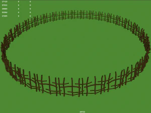 wood log fence 3D Model