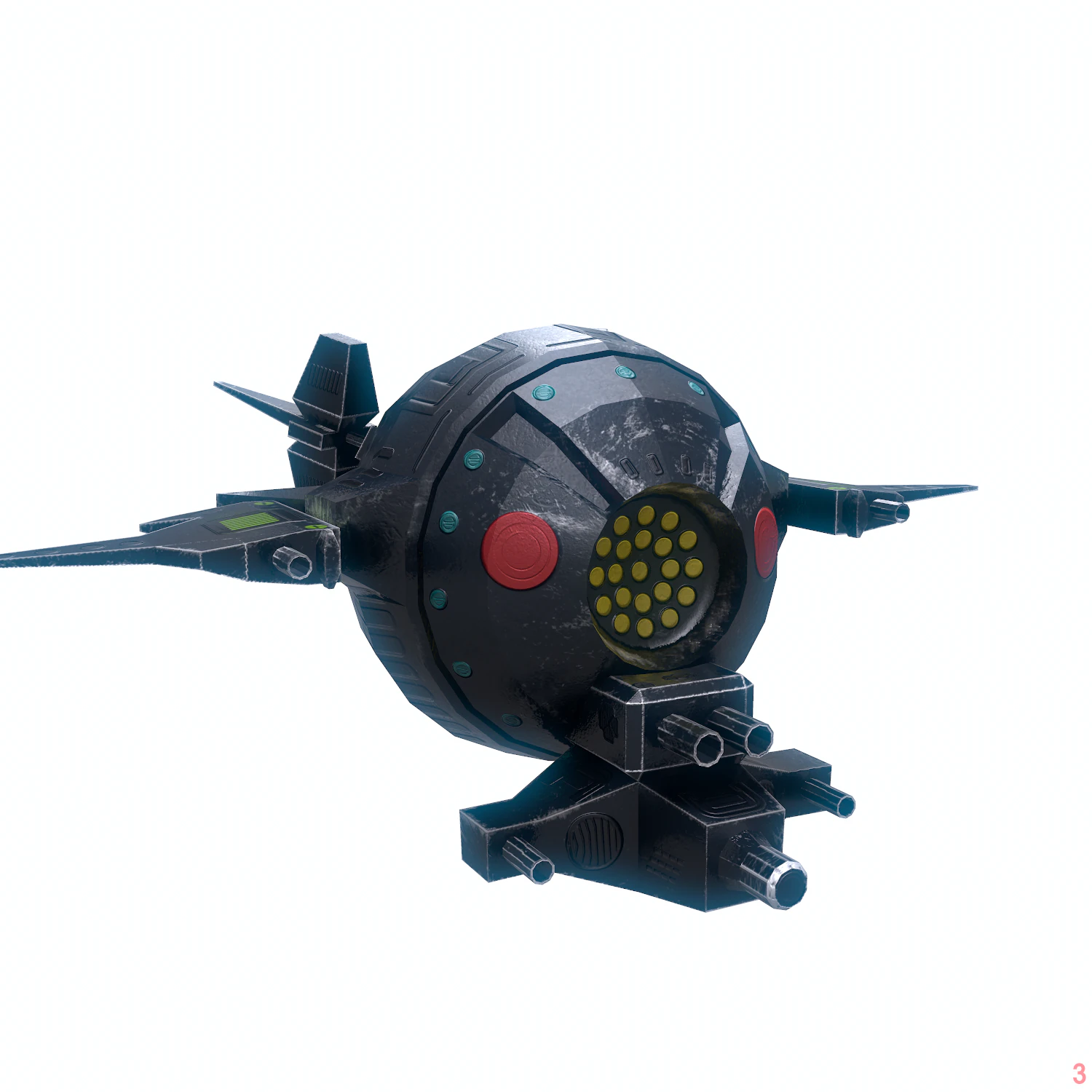sci-fi military drone - pbr 3D Model .c4d .max .obj .3ds .fbx .stl .blend