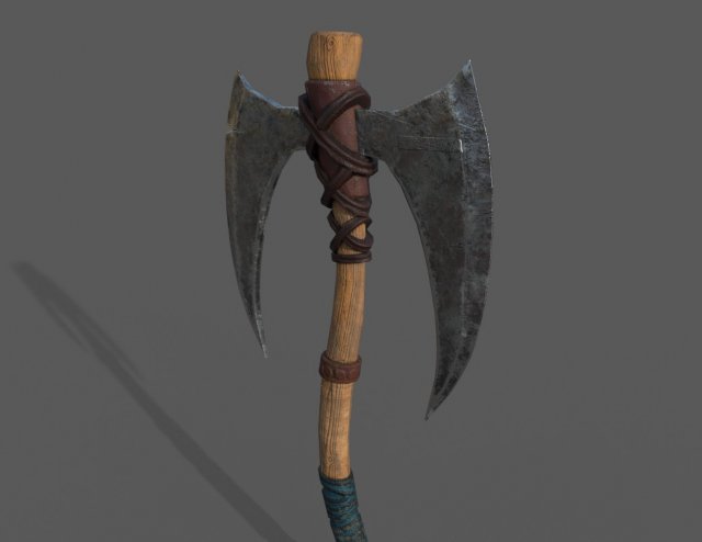 viking bearded - battle axe - pbr 3D Модель .c4d .max .obj .3ds .fbx .stl .blend 