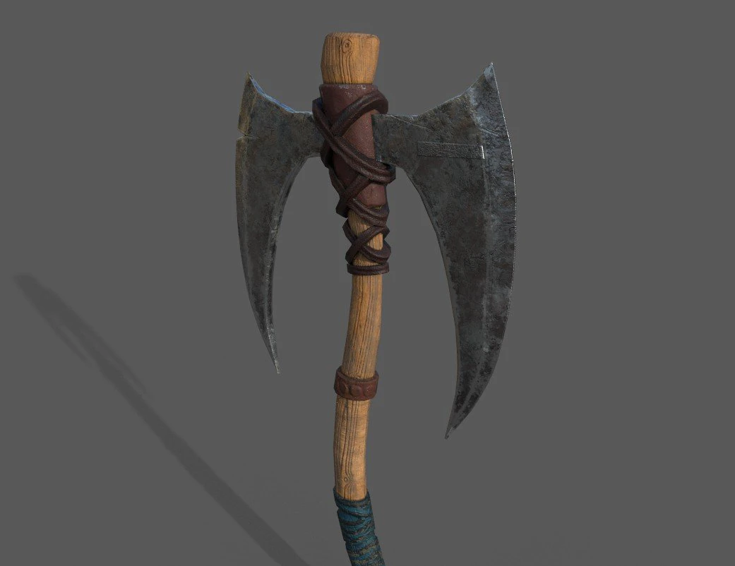 viking bearded - battle axe - pbr 3D Model .c4d .max .obj .3ds .fbx .stl .blend