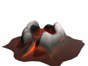 montanha estilizada - pbr Modelo 3D