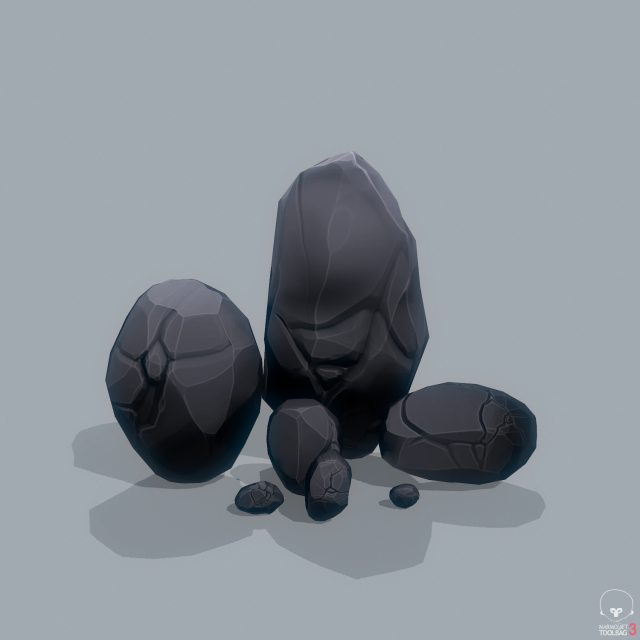 rocks stylized - pbr 3D 모델 .c4d .max .obj .3ds .fbx .stl .blend 
