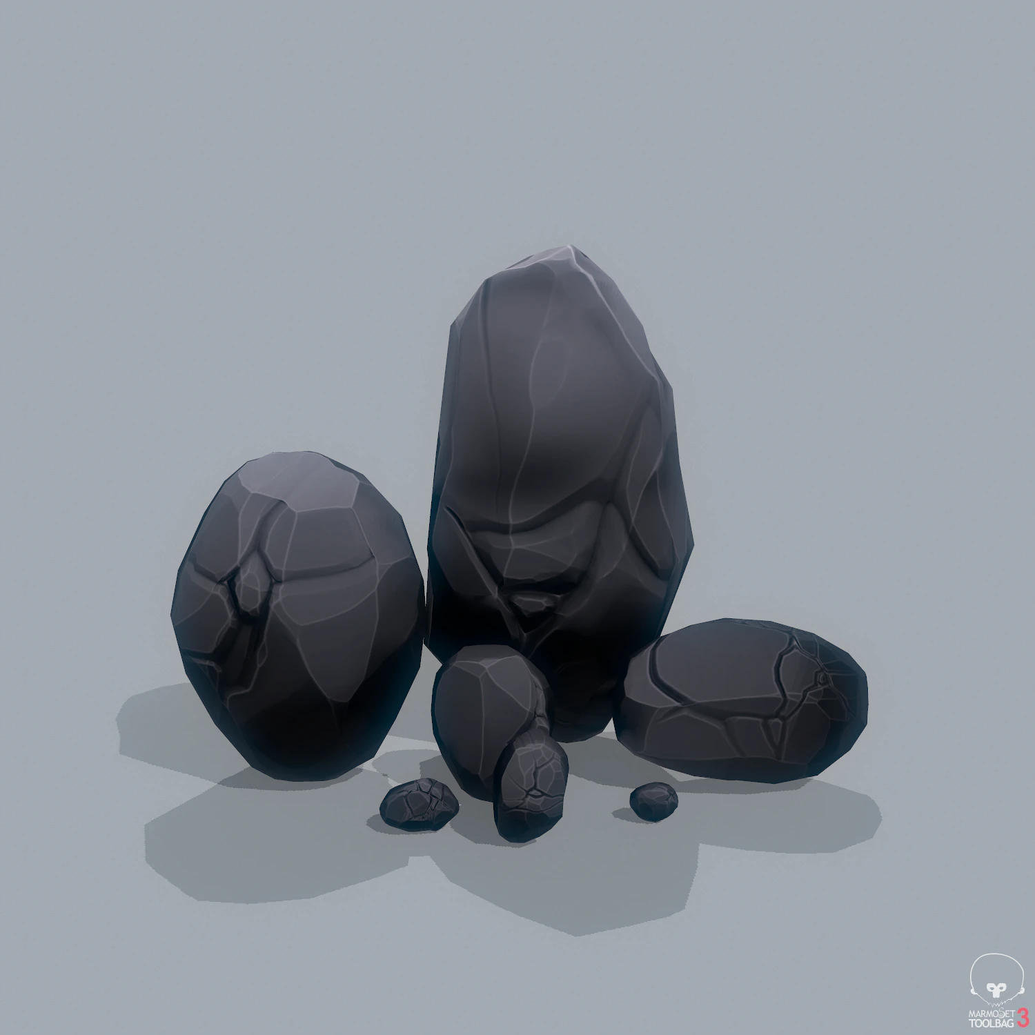 rocks stylized - pbr 3D Model .c4d .max .obj .3ds .fbx .stl .blend