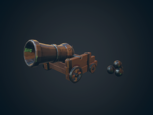 pirate cannon 3D 模型