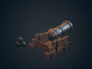 pirate cannon 3D 模型