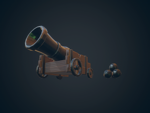 pirate cannon 3D 模型