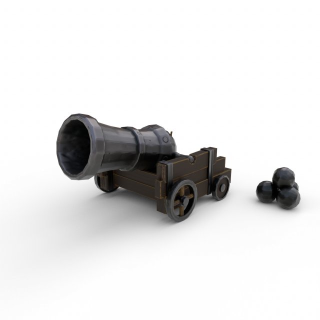 pirate cannon 3D Модель .c4d .max .obj .3ds .fbx .stl .blend