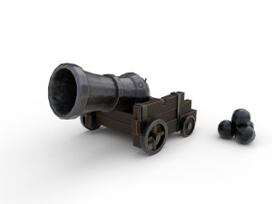 pirate cannon 3D 模型