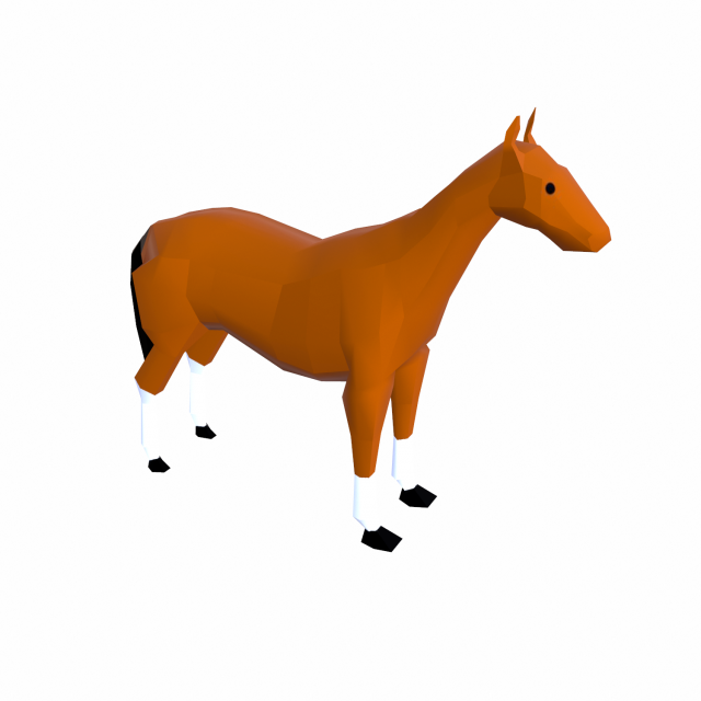 horse cartoon Modelo 3D .c4d .max .obj .3ds .fbx .stl .blend 