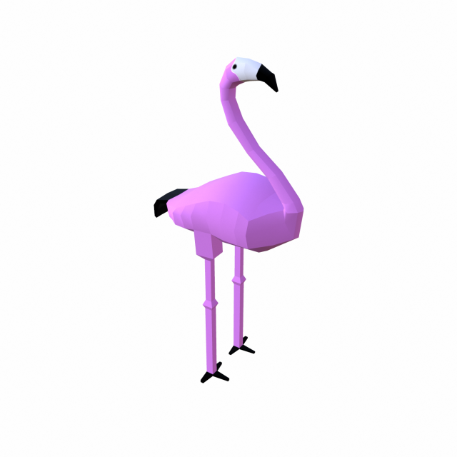 flamingo cartoon Model 3D .c4d .max .obj .3ds .fbx .stl .blend 