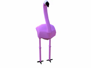 flamingo cartoon 3D Model