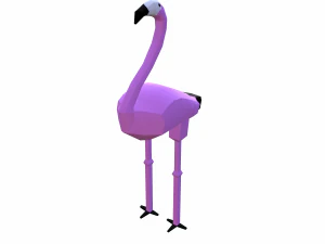 flamingo cartoon 3D Model