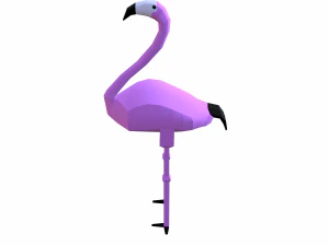 flamingo cartoon 3D Model