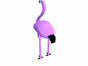 flamingo cartoon 3D Model