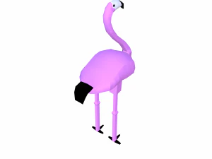 flamingo cartoon 3D Model
