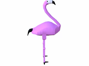 flamingo cartoon 3D Model