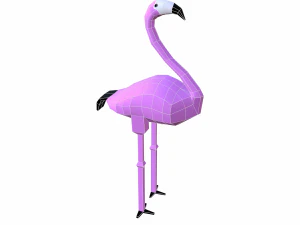 flamingo cartoon 3D Model