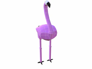 flamingo cartoon 3D Model