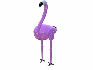 flamingo cartoon 3D Model