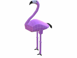 flamingo cartoon 3D Model