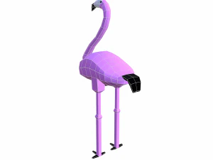 flamingo cartoon 3D Model
