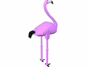 flamingo cartoon 3D Model