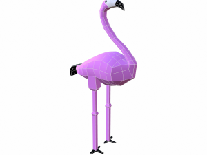 flamingo cartoon Model 3D