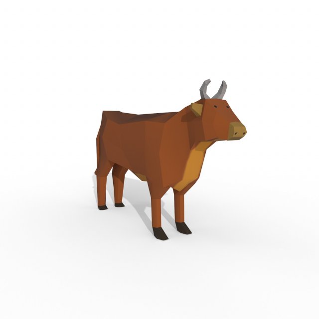 cow low poly 3D मॉडल .c4d .max .obj .3ds .fbx .stl .blend 