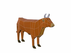 mucca bassa poli Modello 3D