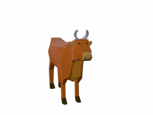 cow low poly 3D मॉडल