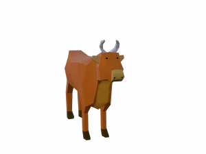 mucca bassa poli Modello 3D