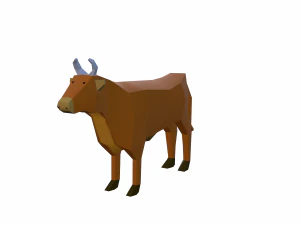 mucca bassa poli Modello 3D