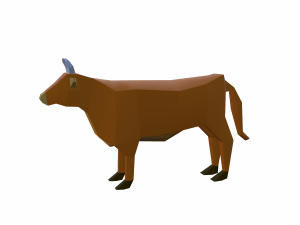 cow low poly 3D मॉडल