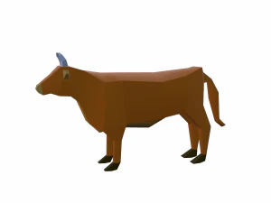 mucca bassa poli Modello 3D