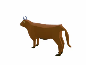 mucca bassa poli Modello 3D