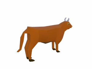 mucca bassa poli Modello 3D
